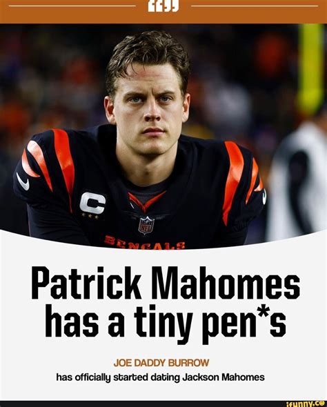 Joe burrow meme patrick mahomes - 2023 NFL Week 2: Joe Burrow, Patrick Mahomes Face Tough Tests. by: Matt Verderame. Posted: Sep 15, 2023 / 06:30 AM CDT. Updated: Sep 15, 2023 / 06:30 AM CDT. It won't be easy for either ...